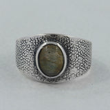 Rainbow Moonstone Silver Ring