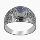 Rainbow Moonstone Silver Rings