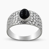 Blue Rainbow Moonstone Silver Rings