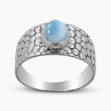 Blue Rainbow Moonstone Silver Rings