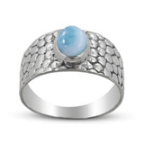 Blue Rainbow Moonstone Ring