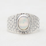 Blue Rainbow Moonstone Silver Rings