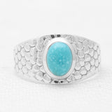 Blue Rainbow Moonstone Silver Rings