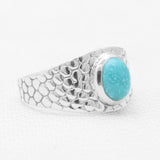 Blue Rainbow Moonstone Silver Rings