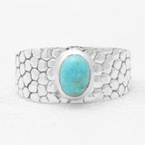 Blue Rainbow Moonstone Silver Rings