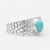 Blue Rainbow Moonstone Silver Rings