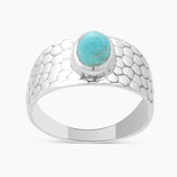 Blue Rainbow Moonstone Silver Rings