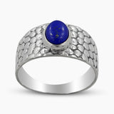 Blue Rainbow Moonstone Silver Rings