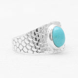 Blue Rainbow Moonstone Silver Rings