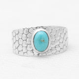 Blue Rainbow Moonstone Silver Rings