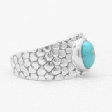 Blue Rainbow Moonstone Silver Rings