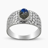 Blue Rainbow Moonstone Silver Rings