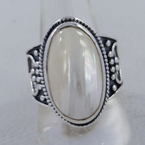 Osmina Mabe Pearl Designer Silver Ring