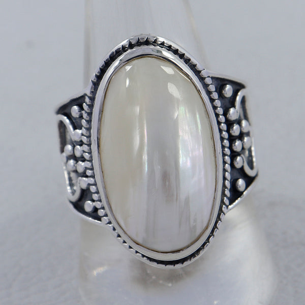 Osmina Mabe Pearl Designer Silver Ring