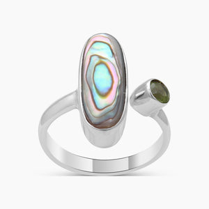 Abalone Shell Silver Rings