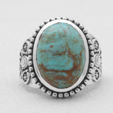 Turquoise Spiny Oyster Silver Rings