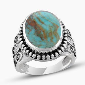925 Silver Boulder Turquoise Rings