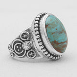 Turquoise Spiny Oyster Silver Rings
