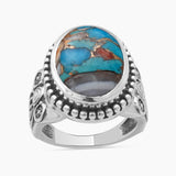 Turquoise Spiny Oyster Silver Rings