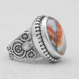 Turquoise Spiny Oyster Silver Rings