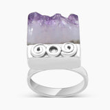 Amethyst Slice 925 Sterling Silver Rings