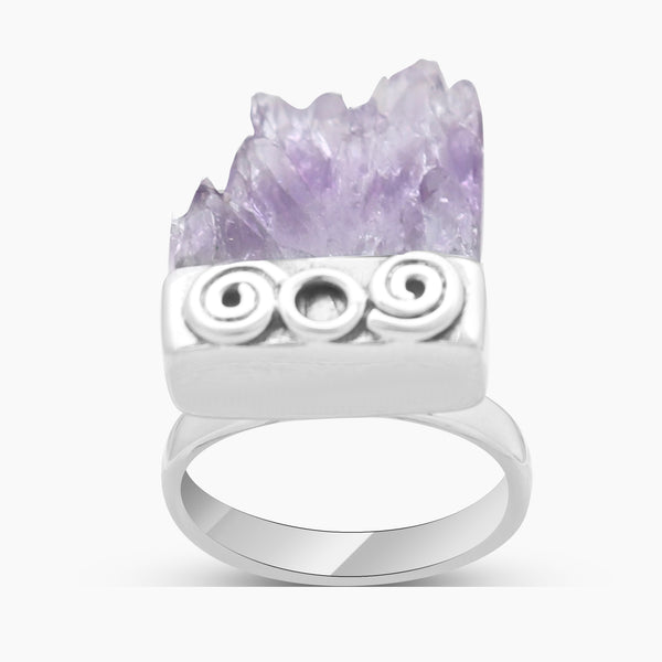 Amethyst Slice 925 Sterling Silver Rings