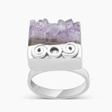 Amethyst Slice 925 Sterling Silver Rings