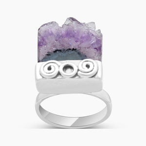 Amethyst Slice 925 Sterling Silver Rings