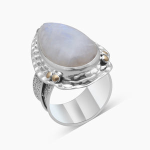 Rainbow Moonstone Silver Rings