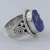 Rough Tanzanite Gemstone Silver Ring