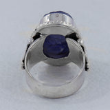 Rough Tanzanite Gemstone Silver Ring