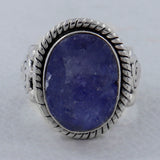 Rough Tanzanite Gemstone Silver Ring