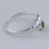 Dolphin Design Peridot Birthstone 925 Silver Ring