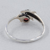 Dolphin Design Peridot Birthstone 925 Silver Ring