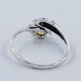 Dolphin Design Peridot Birthstone 925 Silver Ring