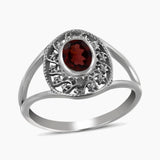 925 Sterling Silver Garnet Rings