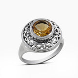 Green Amethyst Designer Silver Rings
