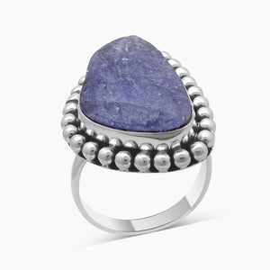 Rough Tanzanite Silver Designer Rings