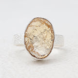 Raw Uncut Astrophyllite Silver Rings