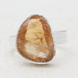 Raw Uncut Astrophyllite Silver Rings