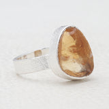 Raw Uncut Astrophyllite Silver Rings