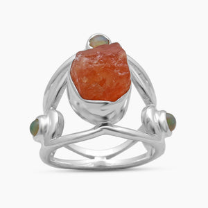 Fanta Garnet Silver Rings