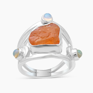 Fanta Garnet Silver Rings