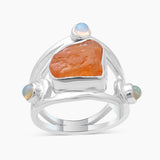 Fanta Garnet Silver Rings