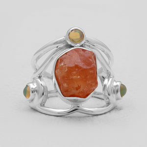 Fanta Garnet Silver Rings