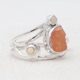 Fanta Garnet Silver Rings