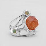 Fanta Garnet Silver Rings