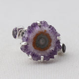 Amethyst Slice Silver Ring