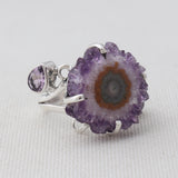 Amethyst Slice Silver Ring