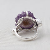 Amethyst Slice Silver Ring